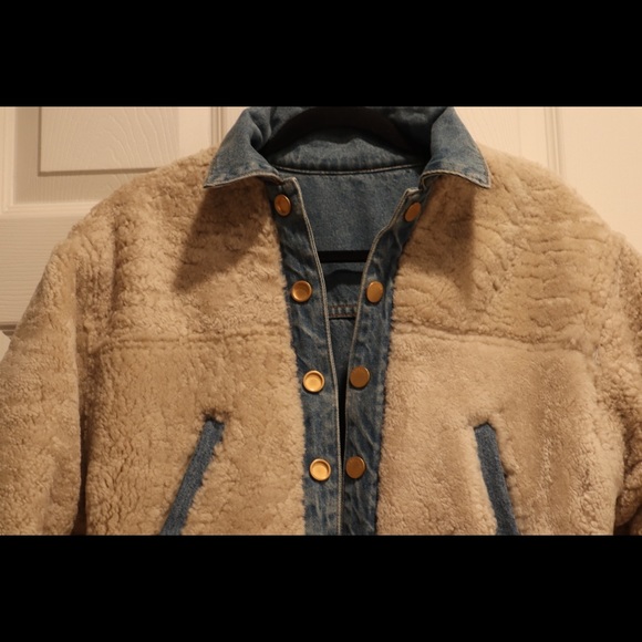 GRLFRND Reversible Cropped Fur Denim Jacket - Picture 7 of 8